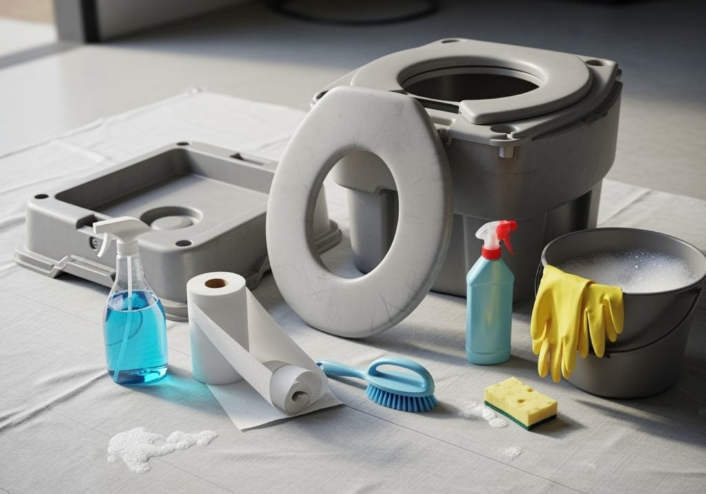 portable restrooms for camping cleaning